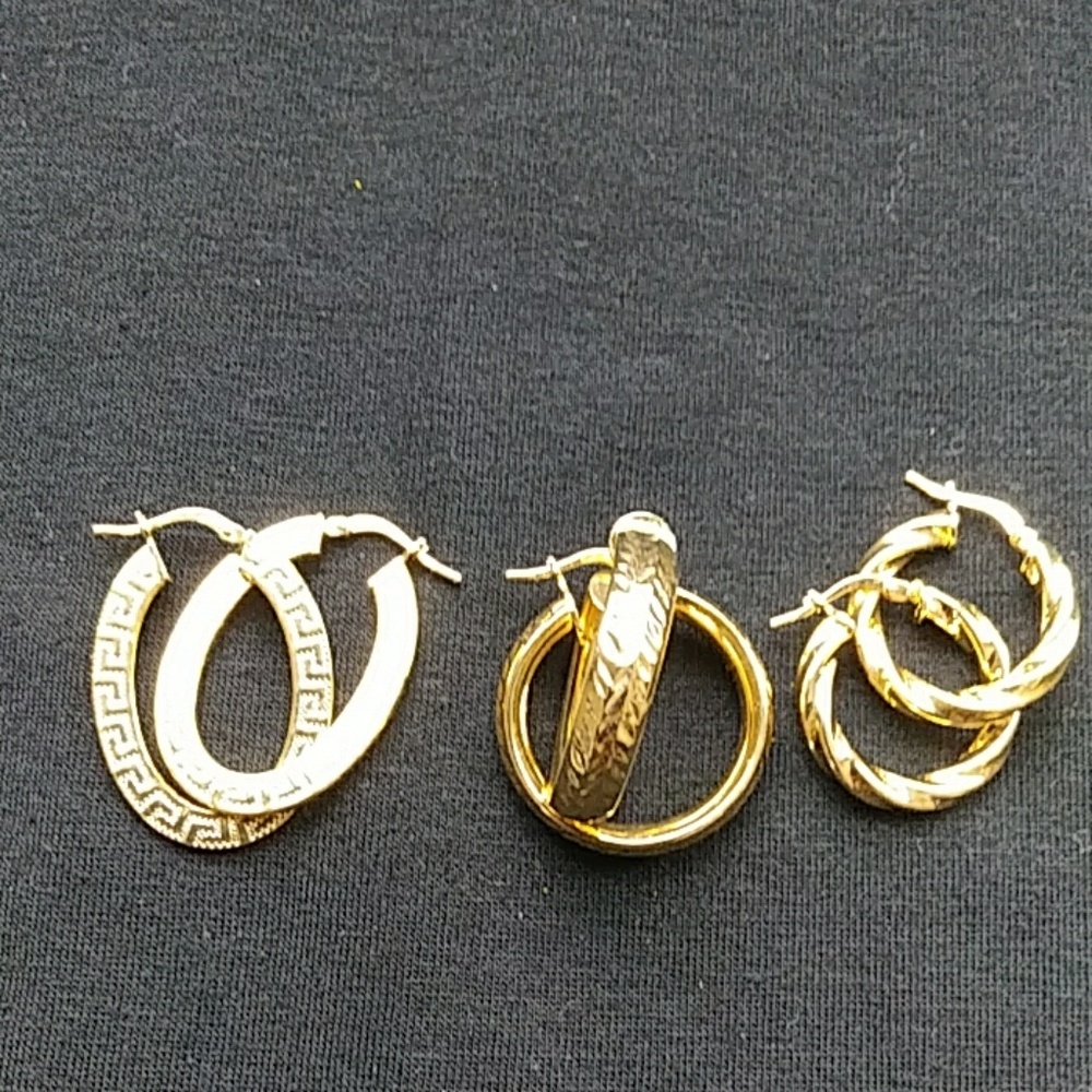 Italian18K Gold plated earings. Stamped Italy